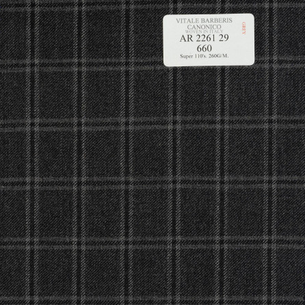 AR 2261 29 CANONICO - 100% Wool - Xám Caro